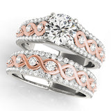 Splendid Multi-Row Round Diamond Engagement Ring — 9K/18K Gold & Platinum