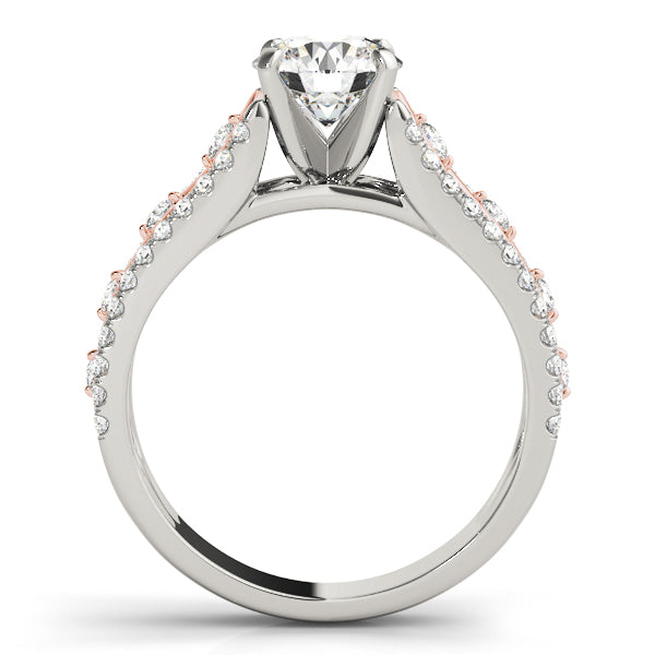 Splendid Multi-Row Round Diamond Engagement Ring — 9K/18K Gold & Platinum