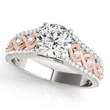 Splendid Multi-Row Round Diamond Engagement Ring — 9K/18K Gold & Platinum