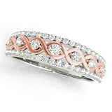 Prong Set Half Eternity Ring in Gold & Platinum