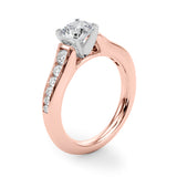 Enchanted Single Row Round Diamond Engagement Ring — 9K/18K Gold & Platinum