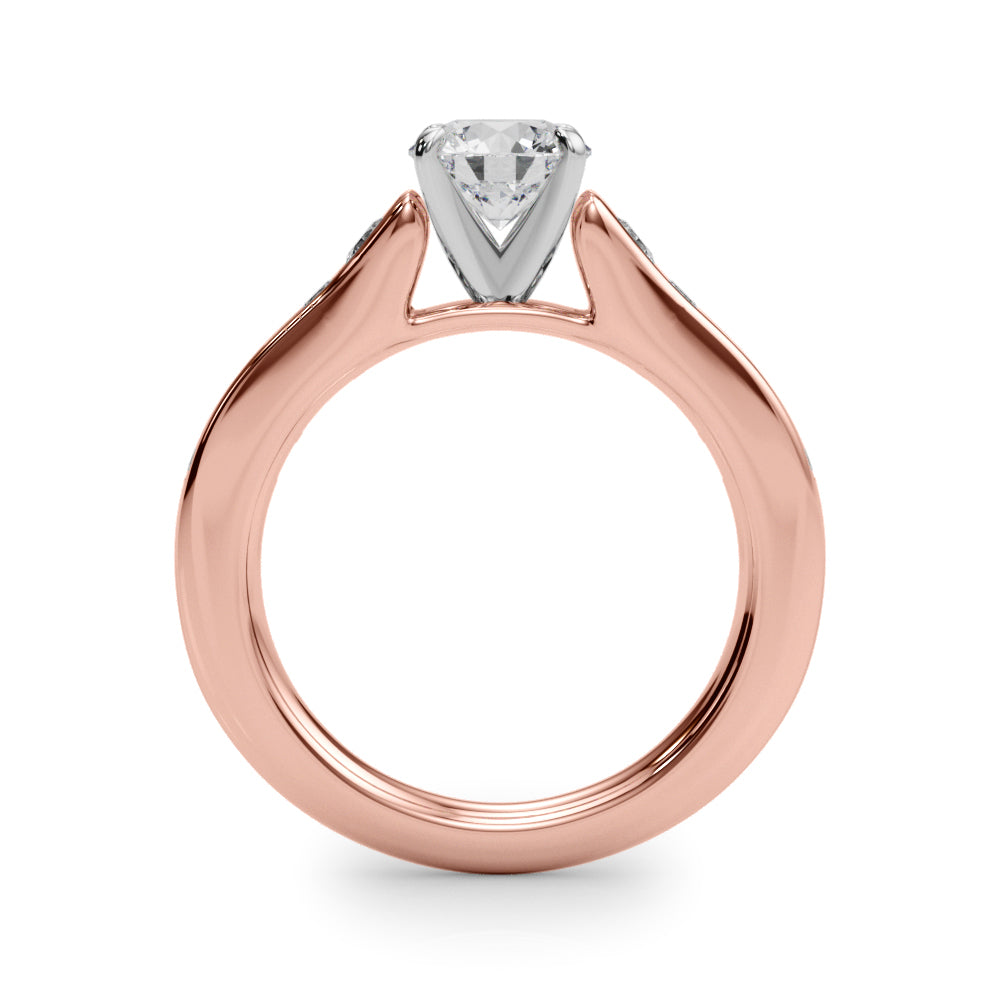 Enchanted Single Row Round Diamond Engagement Ring — 9K/18K Gold & Platinum