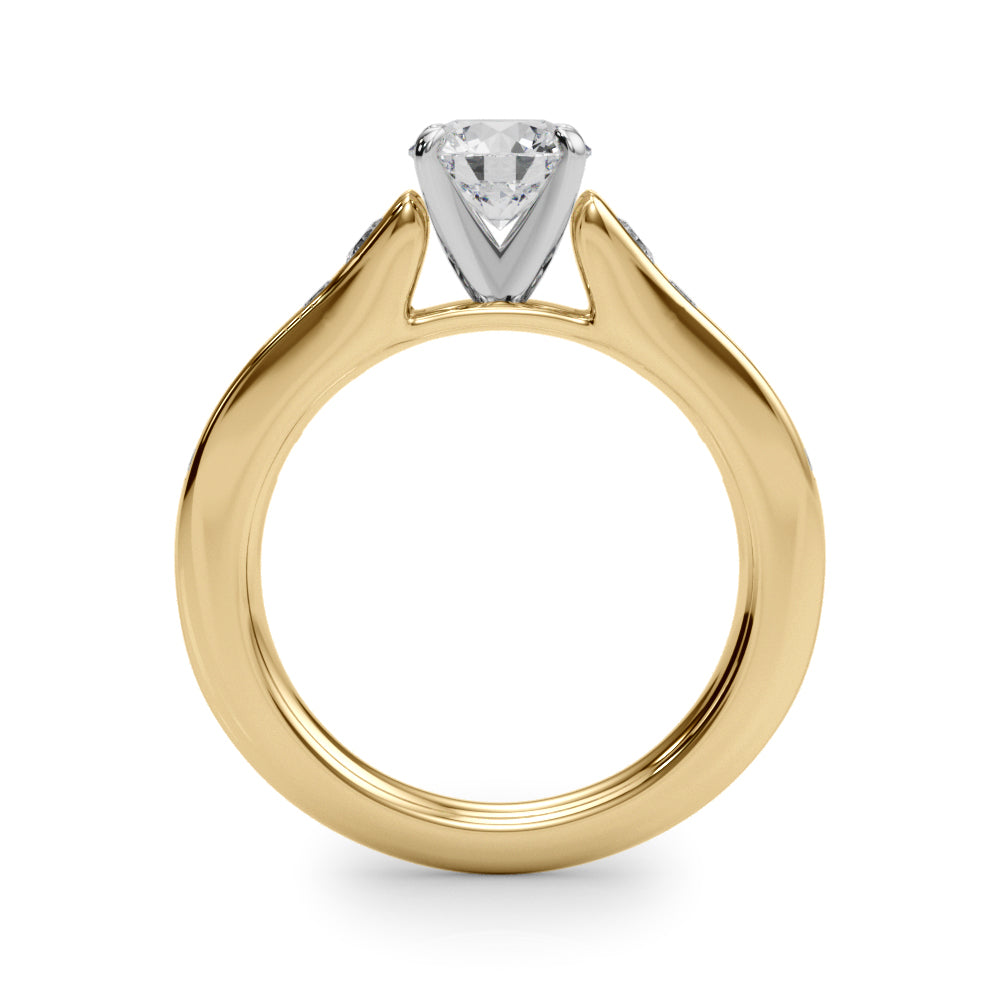 Enchanted Single Row Round Diamond Engagement Ring — 9K/18K Gold & Platinum