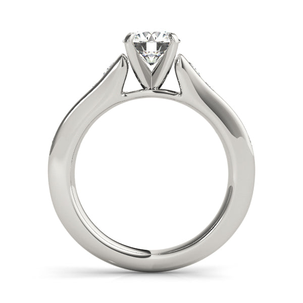 Enchanted Single Row Round Diamond Engagement Ring — 9K/18K Gold & Platinum