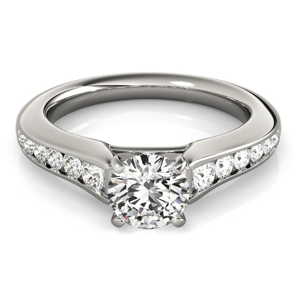 Enchanted Single Row Round Diamond Engagement Ring — 9K/18K Gold & Platinum