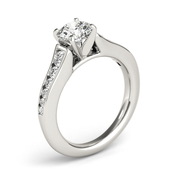 Enchanted Single Row Round Diamond Engagement Ring — 9K/18K Gold & Platinum
