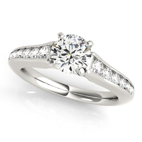 Enchanted Single Row Round Diamond Engagement Ring — 9K/18K Gold & Platinum