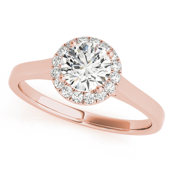Adored Sidestone Round Diamond Engagement Ring — 9K/18K Gold & Platinum