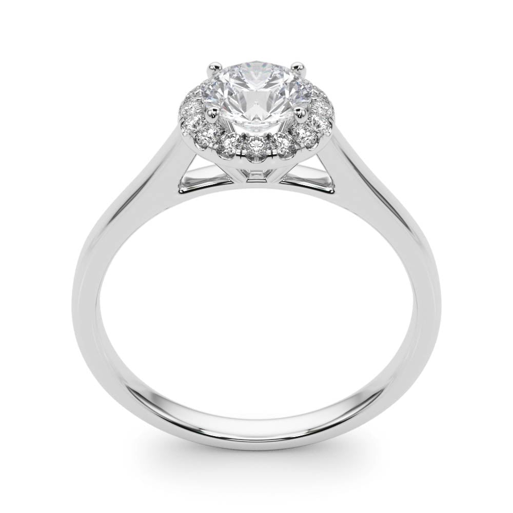 Adored Sidestone Round Diamond Engagement Ring — 9K/18K Gold & Platinum