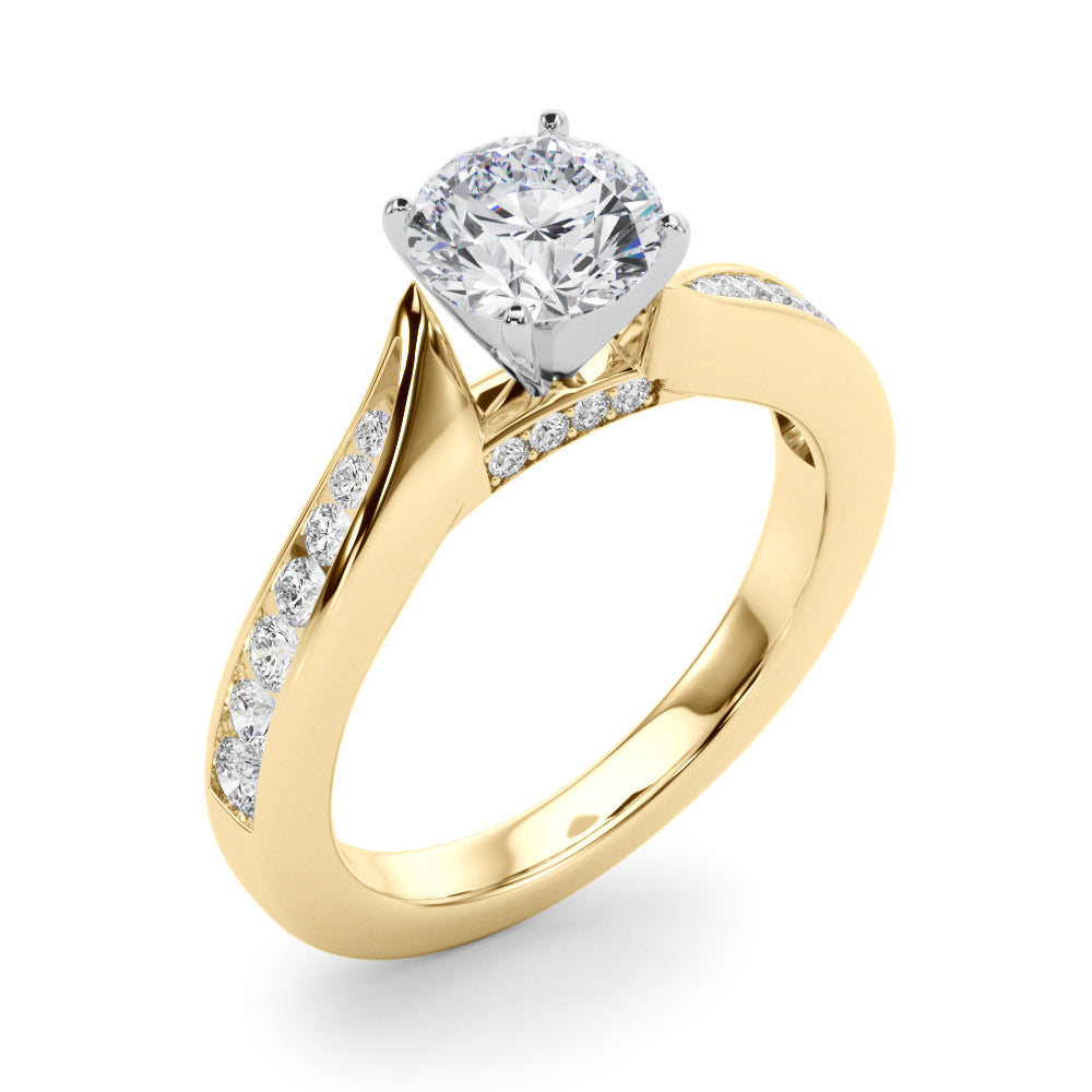 Pristine Prong-Set Round Diamond Engagement Ring — 9K/18K Gold & Platinum