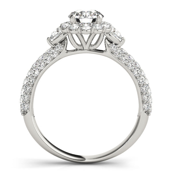 Resplendent Pave Mult Row Round Diamond Engagement Ring — 9K/18K Gold & Platinum