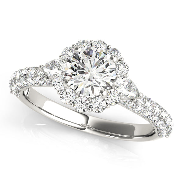Resplendent Pave Mult Row Round Diamond Engagement Ring — 9K/18K Gold & Platinum