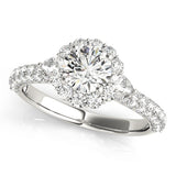 Resplendent Pave Mult Row Round Diamond Engagement Ring — 9K/18K Gold & Platinum