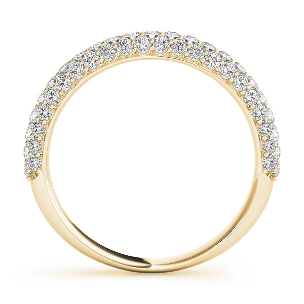 Pave Half Eternity Ring in Gold & Platinum