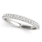 Pave Half Eternity Ring in Gold & Platinum
