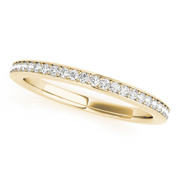 Single Row Prong in Channel Set Half Eternity Ring in Gold & Platinum
