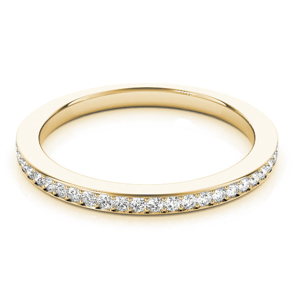 Single Row Prong in Channel Set Half Eternity Ring in Gold & Platinum