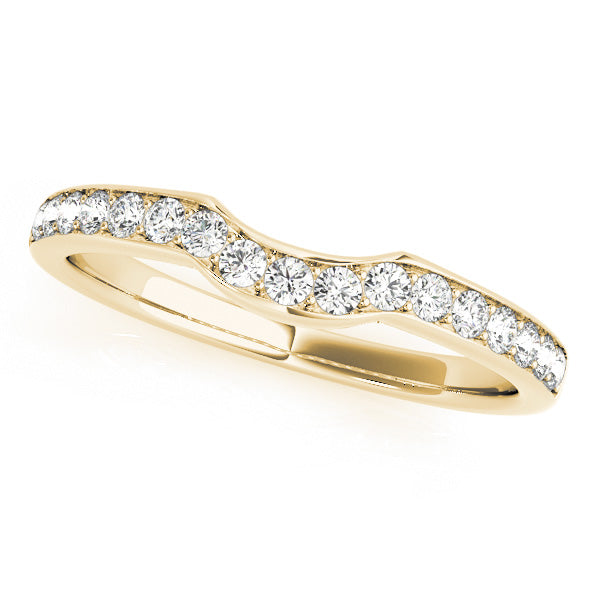 Prong in Channel Curved Half Eternity Ring in Gold & Platinum