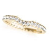 Prong in Channel Curved Half Eternity Ring in Gold & Platinum