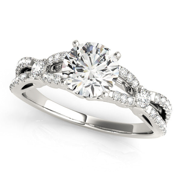 Classic Sidestone Round Diamond Engagement Ring — 9K/18K Gold & Platinum