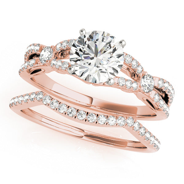 Classic Sidestone Round Diamond Engagement Ring — 9K/18K Gold & Platinum