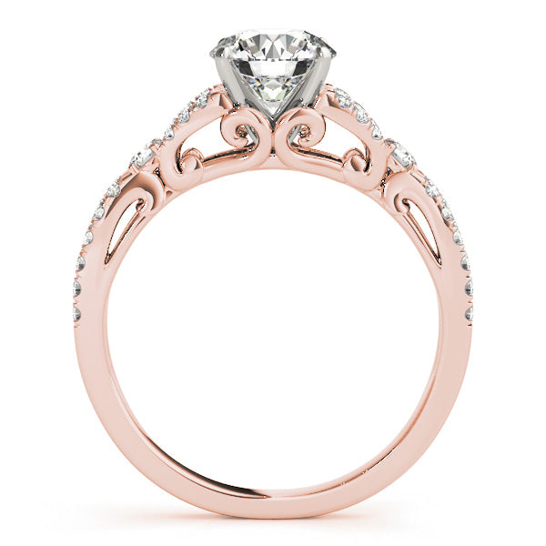 Classic Sidestone Round Diamond Engagement Ring — 9K/18K Gold & Platinum