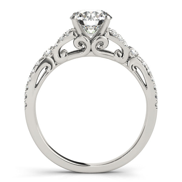 Classic Sidestone Round Diamond Engagement Ring — 9K/18K Gold & Platinum