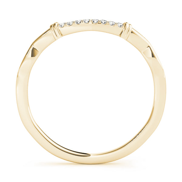 Curved Half Eternity Ring in Gold & Platinum