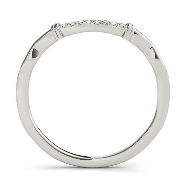 Curved Half Eternity Ring in Gold & Platinum
