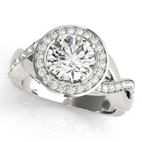 Elegant Halo Round Diamond Engagement Ring — 9K/18K Gold & Platinum