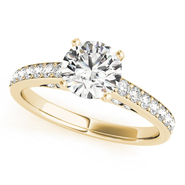 Heirloom Sidestone Round Diamond Engagement Ring — 9K/18K Gold & Platinum
