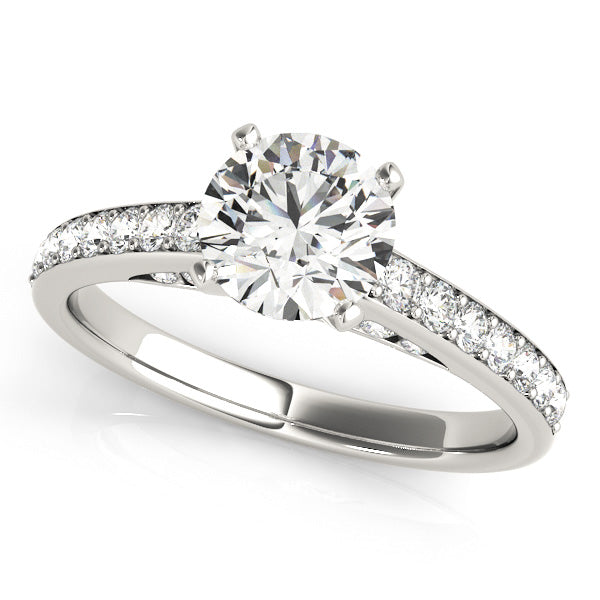Heirloom Sidestone Round Diamond Engagement Ring — 9K/18K Gold & Platinum
