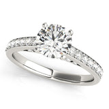 Heirloom Sidestone Round Diamond Engagement Ring — 9K/18K Gold & Platinum
