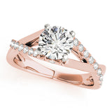 Luxe Sidestone Round Diamond Engagement Ring — 9K/18K Gold & Platinum
