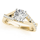Luxe Sidestone Round Diamond Engagement Ring — 9K/18K Gold & Platinum