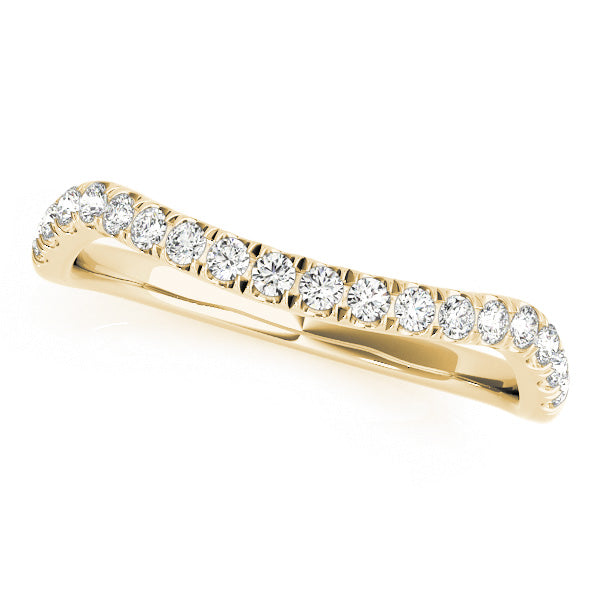 Split Prong Curved Half Eternity Ring in Gold & Platinum