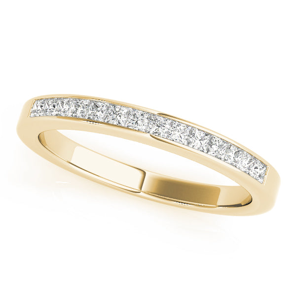 Channel Set Princess Cut Half Eternity Ring in Gold & Platinum