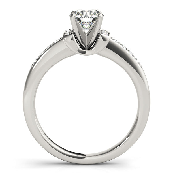 Iconic Sidestone Round Diamond Engagement Ring — 9K/18K Gold & Platinum