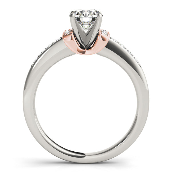 Iconic Sidestone Round Diamond Engagement Ring — 9K/18K Gold & Platinum