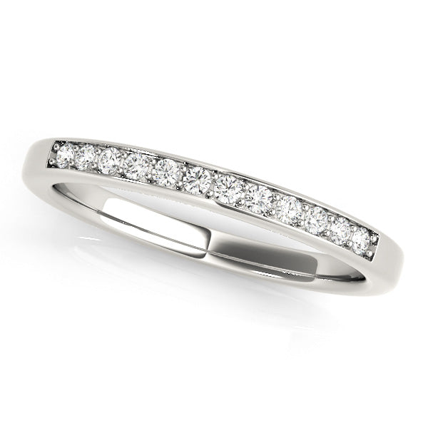 Prong in Channel Half Eternity Ring in Gold & Platinum