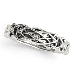 Vintage Filigree Wedding Gold Band