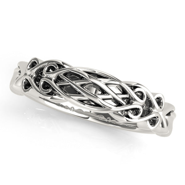 Vintage Filigree Wedding Gold Band