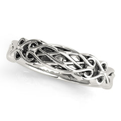 Vintage Filigree Wedding Gold Band