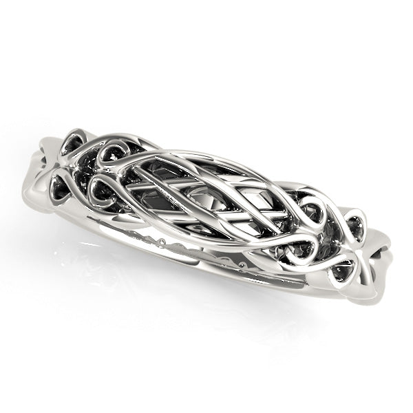 Vintage Filigree Wedding Gold Band