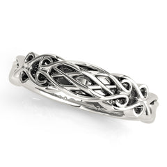 Vintage Filigree Wedding Gold Band