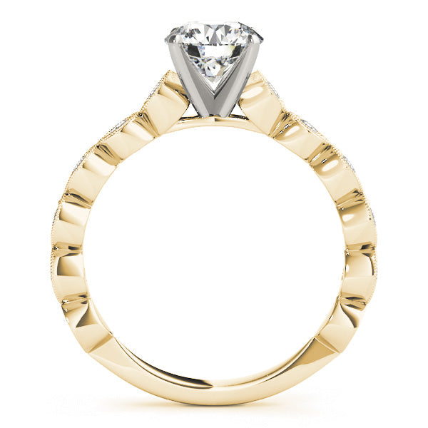 Artisan Sidestone Round Diamond Engagement Ring — 9K/18K Gold & Platinum