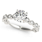 Artisan Sidestone Round Diamond Engagement Ring — 9K/18K Gold & Platinum