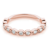 Vintage-Inspired Milgrain Half Eternity Ring in Gold & Platinum