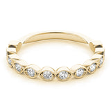 Vintage-Inspired Milgrain Half Eternity Ring in Gold & Platinum
