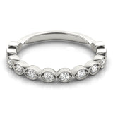 Vintage-Inspired Milgrain Half Eternity Ring in Gold & Platinum